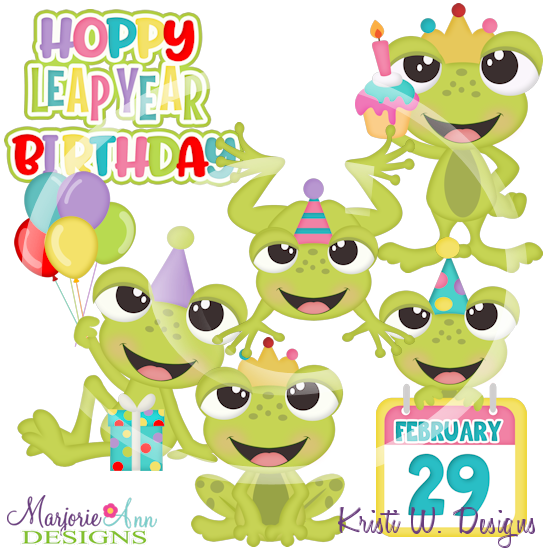 Leap Year Birthday SVG Cutting Files Includes Clipart - Click Image to Close